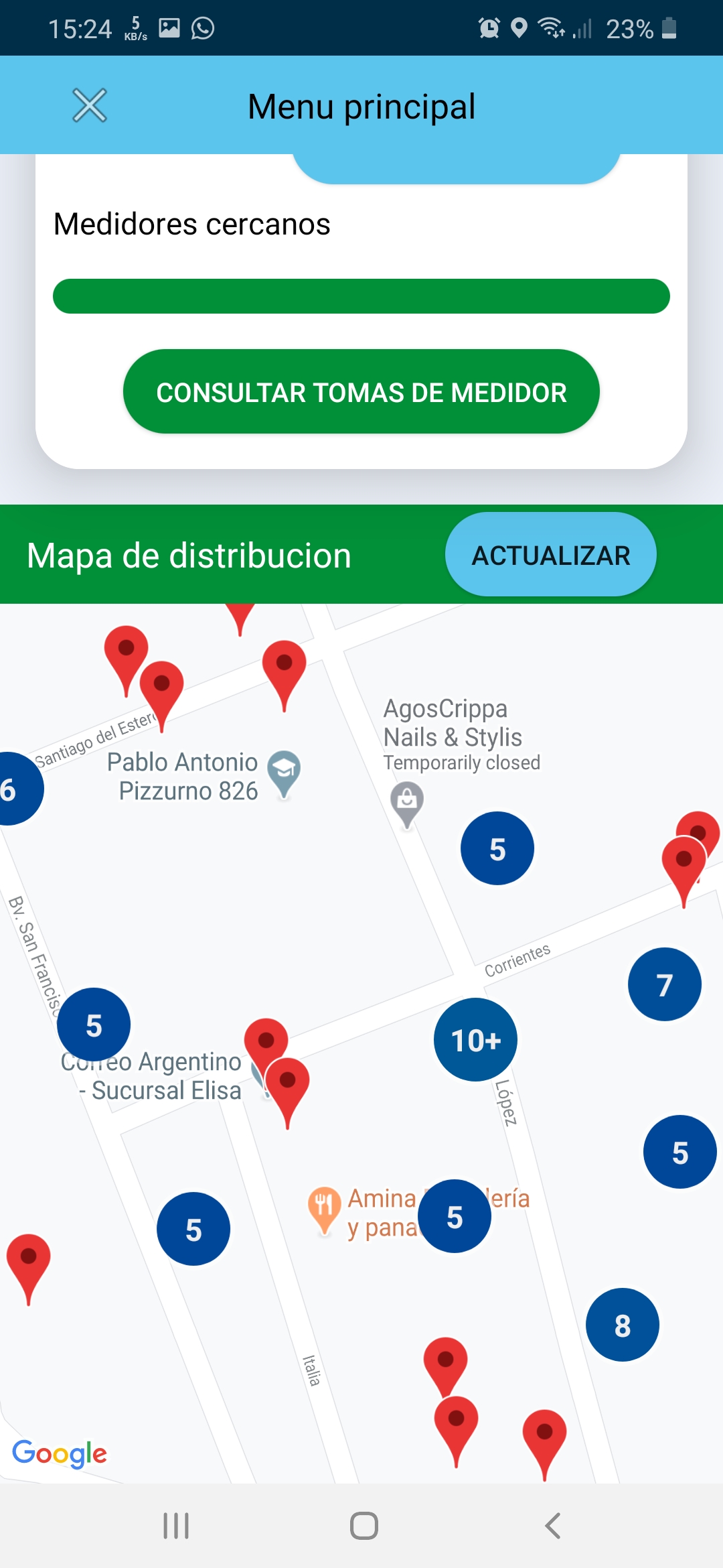 Aplicación de mediciones